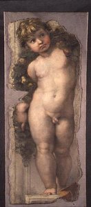 Putto mit Feston (Fresko-Fragment) von Raphael