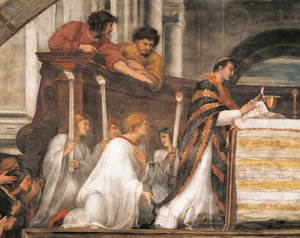 Das eucharistische Wunder, Detail der Messe von Bolsena
