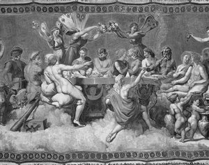 Das Bankett der Götter, Deckenmalerei der Werbung und Heirat von Amor und Psyche (Detail)