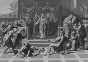Der Tod des Ananias (Gravur) von after Raphael