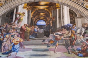 Die Vertreibung des Heliodorus aus dem Tempel, Raum des Heliodorus von Raphael (1483 1520)