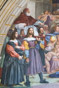 Die Vertreibung des Heliodor aus dem Tempel, Raum des Heliodor (Detail) von Raphael (1483 1520)