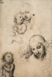 Studie für eine Madonna mit Kind, Zeichnung von Raffaello Sanzio. Gabinetto dei Disegni e delle Stampe, Uffizien, Florenz von Raffaello Sanzio Raphael