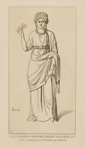 Galla Placidia, Kaiserin und Regentin des Westens, 430. Nach dem Elfenbein der Kathedrale von Monza von Raphael Jacquemin