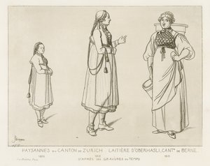 Bauern aus dem Kanton Zürich und Milchmädchen aus Oberhasli im Kanton Bern von Raphael Jacquemin