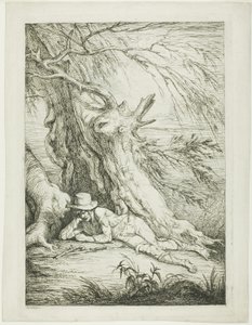 Brigant, der unter einem Baum liegt