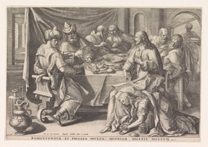 Maria Magdalena wäscht die Füße Christi