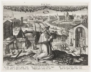 Pietas als Personifikation der Frömmigkeit (Belangrijkste bezigheden van een prins) (Schema, seu speculum principum)