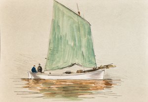 Fischer auf einer Yole, Gironde-Mündung