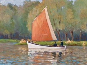 Zwei Fischer auf einem Boot, Gironde-Mündung