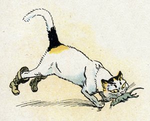 "Der gestiefelte Kater" Illustration für die Märchen von Charles Perrault, ca. 1920