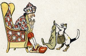 "Der gestiefelte Kater" Illustration für die Märchen von Charles Perrault, ca. 1920 von Raymond de la Neziere