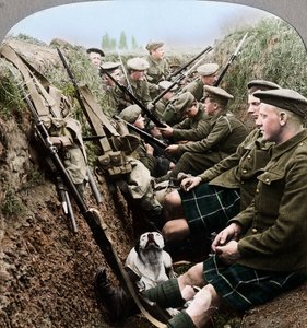 Ein Abschnitt der Seaforth Highlanders gönnt sich eine Pause, Erster Weltkrieg von Realistic Travels Publishers