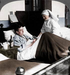 Ein Soldat schreibt einen Brief im Krankenhaus, Erster Weltkrieg