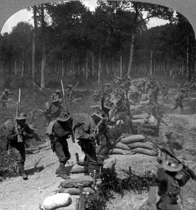 Schlachtfeldszene des Ersten Weltkriegs, 1914-1918