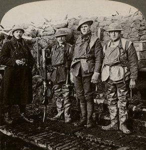 Lewis Maschinengewehrschützen, Hollebeke, Belgien, Erster Weltkrieg