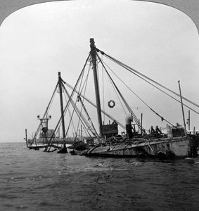 Versenktes Kriegsschiff HMS Vindictive, Ostende, Belgien, Erster Weltkrieg, 1918
