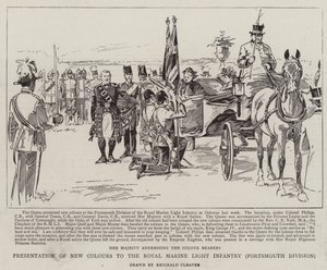 Übergabe neuer Farben an die Royal Marine Light Infantry, Portsmouth Division von Reginald Thomas Cleaver