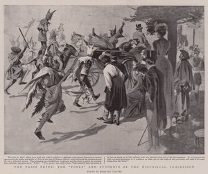 Die Pariser Feste, die "Narren" und Studenten in der historischen Prozession von Reginald Thomas Cleaver