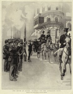 Die Königin in Cimiez, Abfahrt zur Nachmittagsfahrt von Reginald Thomas Cleaver