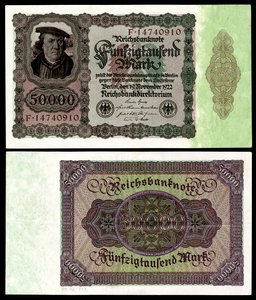 Papiermark der Weimarer Republik, Hyperinflationszeit nach dem Ersten Weltkrieg