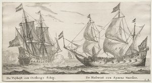 Schiffe von Amsterdam: Die Freiheit, ein Kriegsschiff. Der Wolfshund, ein spanisches Schiff