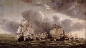 Die Schlacht von Livorno, 4. März 1653 von Reinier Nooms