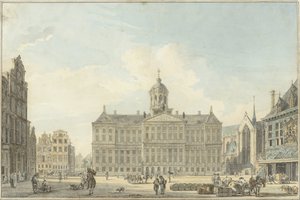 Amsterdam, der Dam mit dem Rathaus und der Waage von Reinier Vinkeles (I)
