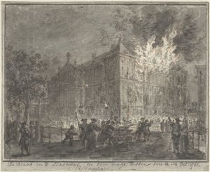 Brand im Rathaus von Amsterdam, 1762 von Reinier Vinkeles (I)