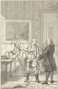 Illustration für das Theaterstück Het Tweegevegt van Jester von Reinier Vinkeles (I)