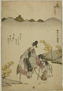 Der Ide-Juwelenfluss in der Provinz Yamashiro (Yamashiro Ide no Tamagawa), aus einer unbetitelten Serie von sechs Juwelenflüssen