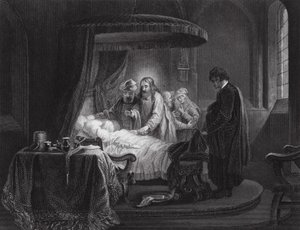 Die Auferweckung der Tochter des Jairus, Markus, Kap. V, Vers 35, 42 (Stich) von Rembrandt Harmensz. van Rijn (after)