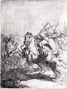 Ein Kavalleriekampf von Rembrandt Harmensz. van Rijn