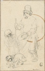 Ein blinder Betteljunge und ein Hund von Rembrandt van Rijn