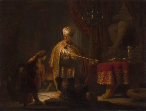 Daniel und Kyros vor dem Götzen Bel von Rembrandt van Rijn
