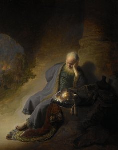 Jeremia beklagt die Zerstörung Jerusalems von Rembrandt van Rijn
