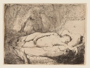 Jupiter und Antiope: Kleinere Platte, ca. 1631 von Rembrandt Harmensz. van Rijn