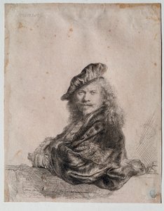 Selbstporträt Gemälde von Rembrandt Harmenszoon van Rijn (1606-1669) 1639 Gabinetto Disegni e Stampe, Uffizien, Florenz