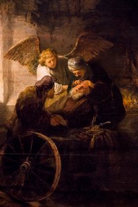 Tobias heilt seinen blinden Vater von Rembrandt Harmensz. van Rijn