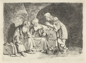 Joseph deutet die Träume des Bäckers und des Mundschenks von Rembrandt van Rijn (follower of)
