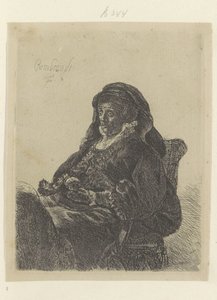 Rembrandts Mutter als Witwe mit schwarzen Handschuhen von Rembrandt van Rijn (school of)