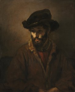 Ein bärtiger Mann mit Hut von Rembrandt van Rijn