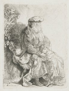 Abraham streichelt Isaak