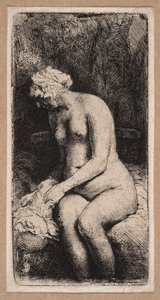 Akt einer Frau "mit Füßen im Wasser" von Rembrandt van Rijn
