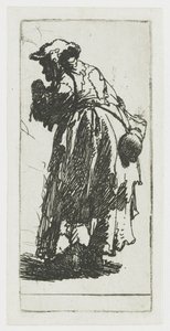 Bettlerin mit einem Kürbis von Rembrandt van Rijn