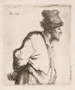 Bauer mit den Händen auf dem Rücken von Rembrandt van Rijn