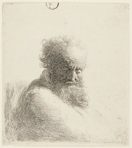 Büste eines alten Mannes, nach unten blickend, drei Viertel rechts von Rembrandt van Rijn
