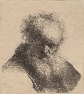 Büste eines alten Mannes mit fließendem Bart und weißem Ärmel, ca. 1630