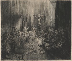 Christus gekreuzigt zwischen den beiden Dieben (Die drei Kreuze) von Rembrandt van Rijn