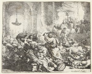 Christus vertreibt die Geldwechsler von Rembrandt van Rijn